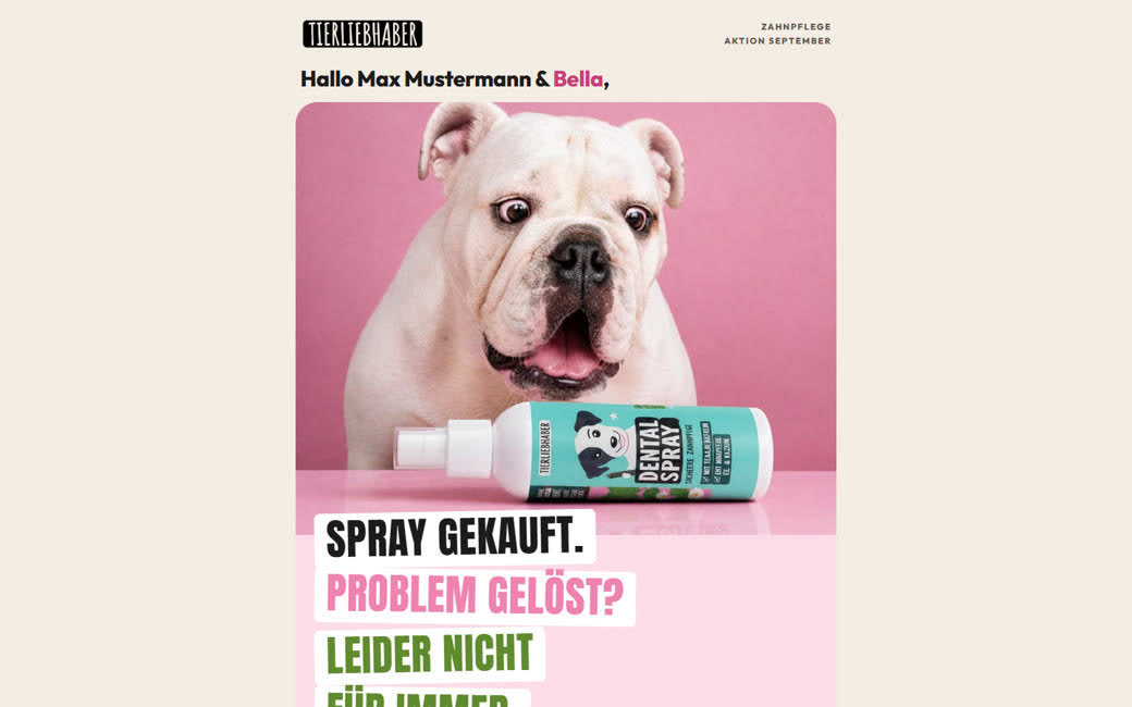 tierliebhaber.de — CRM-Mailing